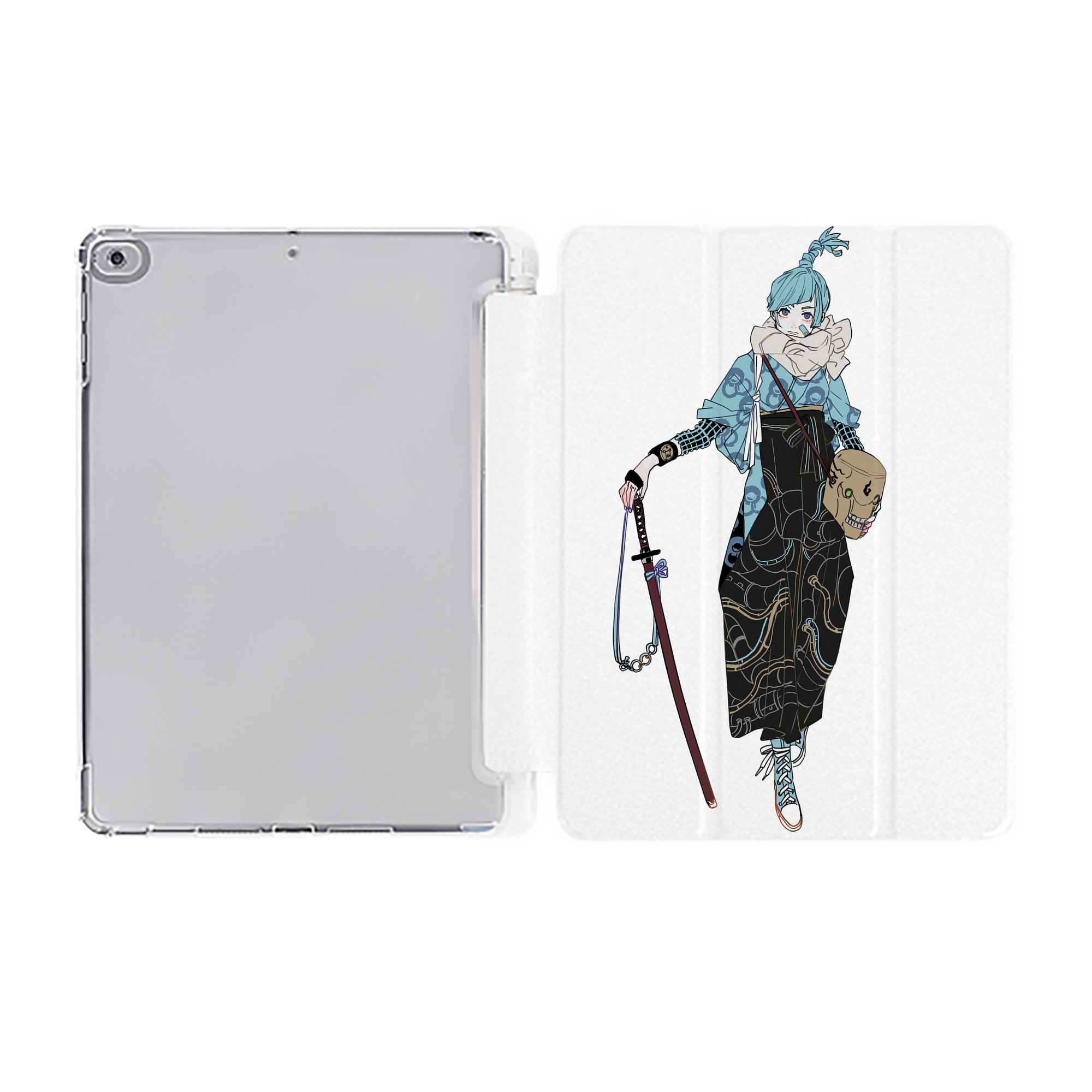 （画像用） 呪術廻戦 Jujutsu Kaisen IPad ケース ペン収納付き 三つ折りスタンド PUレザー×シリコン 対応機種9.5/10.5/10.9インチ